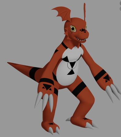 kinda goofy looking guilmon i also didnt do anything with,,